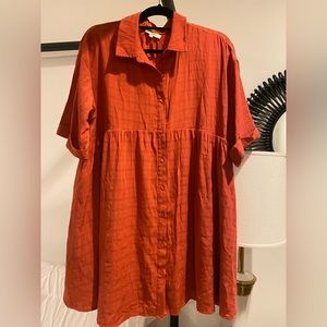 Entro dress with pockets, burnt orange perfect for Fall or UT Longhorns events!